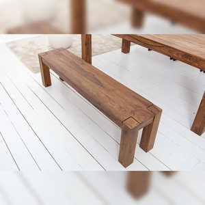 Banco de exterior moderno de madera maciza Vandana 1714V de 160 cm, color marrón, duradero y resistente al agua. - Product Image 3