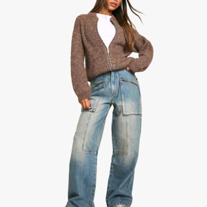 Nouvelle Arrivée : Salopette en Jean Respirante pour Femme, Logo Personnalisé, Vêtements en Gros, Motif Uni, Jean Oversize - Product Image 2