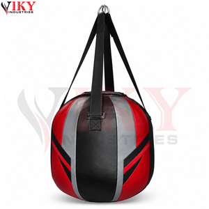 Sac de frappe lourd rond suspendu en forme de globe pour MMA et boxe, en cuir synthétique, pour entraînement de frappe ciblée, équipement de fitness, fabrication - Product Image 3