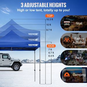 Carpa Plegable de 10 x 10 Pies con Paredes Laterales Extraíbles, Bolsa con Ruedas, Resistente a los Rayos UV, Impermeable y Aislante para Exteriores, Patio o Gazebo - Product Image 4