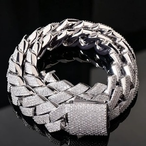 Premium Quality 925 Silver Moissanite Cuban Link <b>Chain</b> Iced Out Hip Hop Jewelry Necklace for <b>Men</b> Women Available For Sale - Product Image 5