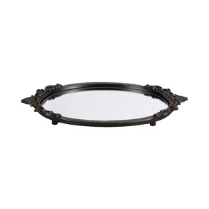 ถาดโลหะรูปวงรีสไตล์วินเทจสีพื้น ดีไซน์ทนทาน จานและถาด - Product Image 3