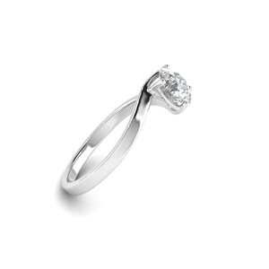 AJRETAIL Bague de mariage classique en or blanc sertie de diamants cultivés en laboratoire de 1 carat, couleur F, clarté VS1, sertissage pavé, certifiée IGI - Product Image 3