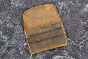 Tarjetero de cuero genuino, billetera delgada hecha a mano con bordes bruñidos, organizador elegante para regalo de negocios - Product Image 6