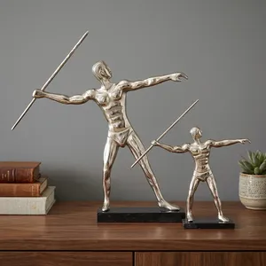 Juego de 3 Esculturas Figurativas de Plata de Jaffs Exports, Decoración Moderna de Metal para Mesa, Figuras Artísticas Hechas a Mano para Sala de Estar - Product Image 5