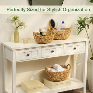 Paniers de rangement en osier exclusifs JF - Conception flexible multifonctionnelle pour l'organisation, paniers décoratifs avec poignées, salle de bain, cuisine - Product Image 5