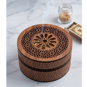 Quemador de incienso ecológico con patrones cortados a láser para aromaterapia, uso en todas las estaciones, difusor de madera estilo chino. - Product Image 6