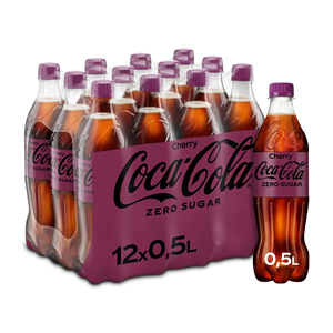 Coca Cola Cherry Zero Sugar <b>Soft</b> <b>Drink</b> Refreshing Cherry Flavor Caffeine Beverage No Calories 12x500ml Disposable PET Bottles - Product Image 4