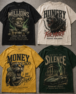 เสื้อยืดโอเวอร์ไซส์ผ้าฟลานเนลสตรีทแวร์ลายกราฟิก พิมพ์ลายสกรีนคุณภาพสูง คอกลม วินเทจ ล้างสีแบบแอซิด ผ้าคอตตอน 100% หนานุ่ม - Product Image 3