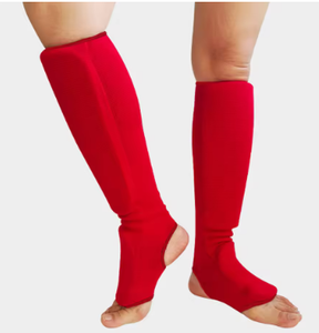 Protège-tibias en tissu de coton bleu HAWK SPORTS INDUSTRIES avec fermeture à tirette – Protection légère pour le kickboxing et la protection des mollets et des pieds - Product Image 5