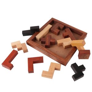 กระดานปริศนาไม้ขนาด 6x6 นิ้ว ของขวัญงานฝีมือดีไซน์แกะสลักทันสมัย - Product Image 3