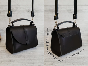 Handmade <b>Black</b> Leather Shoulder Bag <b>Small</b> <b>Purse</b> Personalized Crossbody Handbag for Women Stylish Leather Gift - Product Image 4