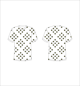 T-shirt pour homme à pois blancs, col rond, manches courtes, coupe classique, imprimé, respirant, en polyester - Product Image 1