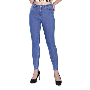 Ladies Classic Blue Denim Pants Skinny <b>Jeans</b> Sexy Slim Fit Breathable Pants High <b>Waist</b> Straight Denim <b>Jeans</b> with Cute Style - Product Image 4