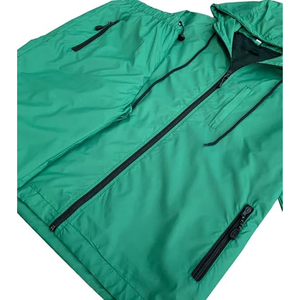 Unisex Green Tracksuit Full <b>Zip</b> <b>Hooded</b> Lightweight Polyester Casual Spring Wear Solid Color Side Pockets Regular Fit Adult Size - Product Image 2