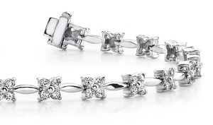 Pulsera de Plata de Ley 925 de Buena Calidad con Flor de Moissanita y Diamante Cultivado en Laboratorio para Mujer, Joyería Clásica Brillante - Product Image 4