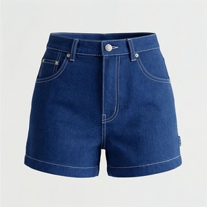 Shorts en jean basiques en coton coupe ample pour femme, deux poches, longueur courte, décontractés d'été, couleur personnalisable, bas de tenue tendance - Product Image 1