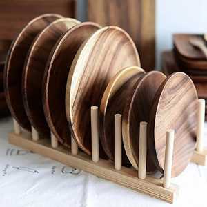 Classic Eco-Friendly BPA Free Mango Wood Charger Plate with Stand Handmade Durable Microwave Safe Wedding Dinnerware - Product Image 4
