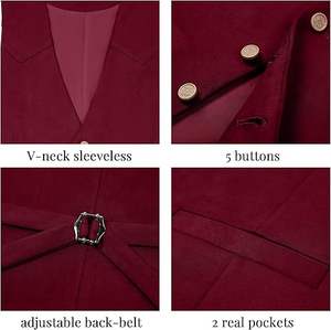 Chaleco sin mangas con botones para ciclismo, chaleco de cuero para hombre, chaleco de cuero cómodo y transpirable - Product Image 5