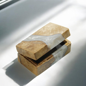 Wholesale Best Quality <b>Wood</b> Resin Ring <b>Box</b> Decorative <b>Storage</b> Jewelry Casket with Epoxy Resin and Wooden Case By FWE - Product Image 2