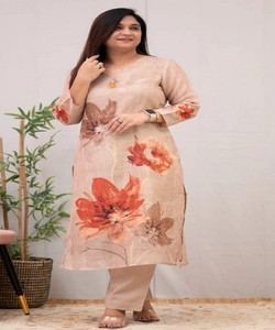 NUEVO SET DE TOP Y PANTALÓN DE ALGODÓN CHANDERI CON ESTAMPADO FLORAL PARA USO DIARIO, PRECIO AL POR MAYOR, PRENDAS ÉTNICAS, FLOR ROJA - Product Image 1