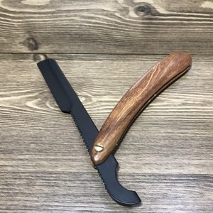 Barber Straight <b>Razors</b> Turkish Style Stainless Steel Plastic Handle Folding Shaving <b>Razors</b> With Private Label wood handle - Product Image 1