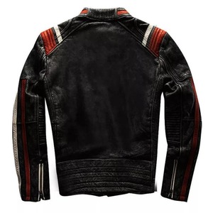 เสื้อแจ็คเก็ตหนังผู้ชายสไตล์วินเทจแบบดิสเทรส คาเฟ่ เรเซอร์ - Product Image 2