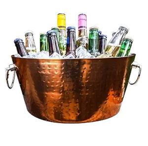 Cubo de hielo de cobre rosa con aislamiento de doble pared para fiestas, cubo de vino grande con asas - Product Image 2