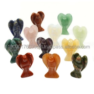 Cristales naturales más vendidos, piedra curativa tallada a mano, piedras preciosas, cristales de ágata, alas de ojo de Tigre, ángel pequeño a la venta - Product Image 6