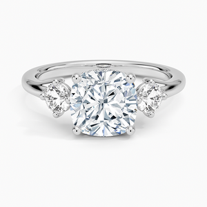 Anillo BOJ 0122 con Corte Cojín, Plata 925, Lujo, Engaste de Puntas Flotantes, Anillo Solitario con Diamante de 2ct, Color D, VVS1, Moissanita, Certificado GRA, en Oferta - Product Image 1