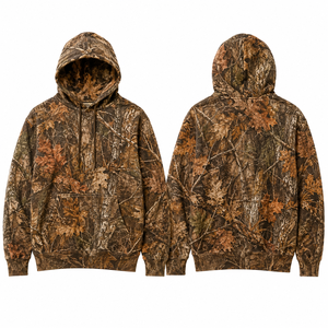 Sweat à capuche de chasse pour homme MEGAMAPLE, imprimé camouflage, manches longues, polyester respirant, logo frontal, été - Product Image 1