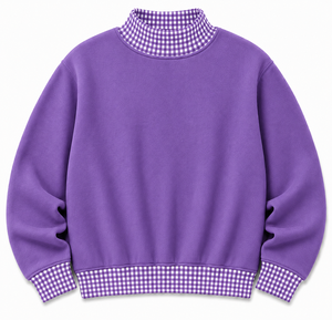 เสื้อสเวตเชิ้ตคอเต่าทรงโอเวอร์ไซส์สำหรับผู้หญิง ขายส่ง ผ้าฝ้าย 100% สไตล์ลำลอง แขนยาว ผ้าฟลีซนุ่ม - Product Image 1