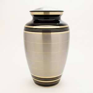 Urne funéraire artisanale en aluminium pour cendres humaines adultes, grande urne commémorative violette marbrée avec couvercle gravé - Product Image 2