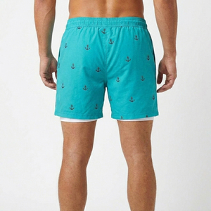Pantalones Cortos Deportivos Casuales 2 en 1 para Hombre, de Secado Rápido, 100% Algodón, Anti-UV, con Estampado de Ancla Negra, Traje de Baño Confiable de Alibaba - Product Image 4