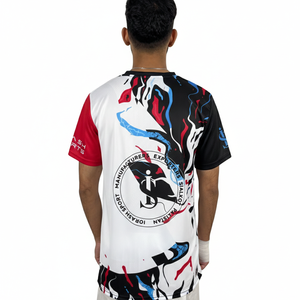 บริการรับผลิตเสื้อซับลิเมชั่นแบบกำหนดเอง เสื้อยืดพรีเมียมสำหรับผู้ชาย ผลิตจากผ้าฝ้ายโพลีเอสเตอร์ 100% ระบายอากาศได้ดี - Product Image 3