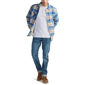 Winter Flannel Cotton Jackets Plaid Casual Button Cargo Work Coats Button Closure Fleece Lining Twill Fabric Top Outwear - Product Image 5