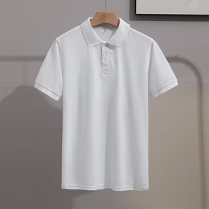 Camiseta polo de manga corta con cuello de solapa, diseño de bordado con logotipo personalizado OEM, de alta gama, ligera, estilo empresarial, ajustada, para verano. - Product Image 6