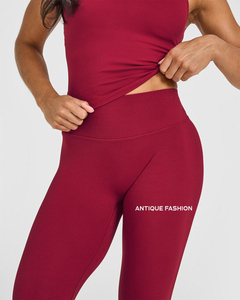 Leggings Personalizados con Espalda en V, Cintura Alta, para Gimnasio, Yoga, con Cierre Elástico, Material de Spandex/Nylon Sólido - Product Image 3