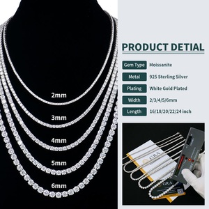 AMBER JEWELS Geometric Moissanite Rose Gold Plated 925 Silver Tennis Hiphop Chain <b>Bracelet</b> Prong Setting Luxury Unisex Party - Product Image 2