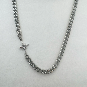 Collier chaîne cubaine en argent avec pendentif étoile en moissanite, bijoux de luxe hip-hop pour hommes et femmes, cadeau élégant - Product Image 5