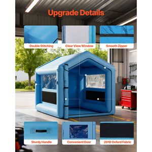 Cabina di Verniciatura Gonfiabile 9.84 X 8.2 X 8.2 ft con Potente Soffiatore da 550W, Sistema di Filtraggio dell'Aria, Certificazione ISO, Cabina Triangolare per Verniciatura a Spruzzo - Product Image 5