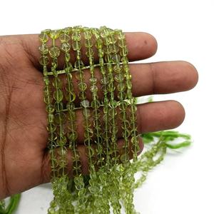 Cuentas de Peridoto Natural en Forma de Moneda, Cuentas de Piedras Preciosas con Corte Rústico y Liso para Fabricación de Joyas, 5mm 6mm, Cuentas Sueltas, Precio al por Mayor, Suministros a Granel - Product Image 3