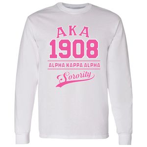 Camiseta Blanca de Manga Larga para Mujer con Diseño Estampado Rosa AKA 1908, Cuello Redondo, Informal, Cómoda para Uso Diario, Prenda de Moda - Product Image 1
