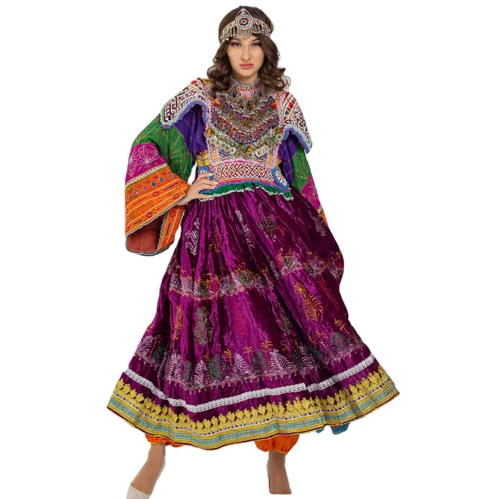 ユニークなスタイルのアフガニレディースドレスカジュアルウェアロングアフガニドレス刺Embroideredパッチデザイン女性のためのアフガニドレス