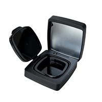 Boîtier compact magnétique carré noir 15g avec plateau intérieur amovible, écologique, pour fond de teint BB crème 5mm, emballage maquillage personnalisé
