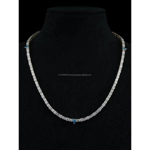 <b>Iced</b> <b>Out</b> Tennis Necklace Moissanite Diamond in 925 Sterling Silver Round Pear Cut Luxury Bridal <b>Chain</b> Jewelry for Women - Product Image 1