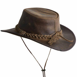 Sombrero de Vaquero Unisex Hecho a Mano de Cuero Genuino, Sombrero de Paja Atemporal con Característica Impermeable, Sombreros de Cuero Vaquero - Product Image 1