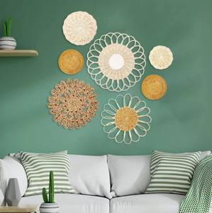 Handmade Modern Vintage <b>Rattan</b> Wall <b>Basket</b> Home Decoration Vietnam Patterned Plant Weave Washable Art Theme Wall <b>Hanging</b> - Product Image 5