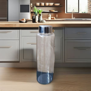 Bouteille en verre borosilicate transparente de 1000 ml avec bouchon à vis en acier inoxydable - Product Image 2