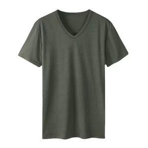 เสื้อยืดคอวีผู้ชายแฟชั่นลำลองผ้าฝ้าย เสื้อยืดคอวีเรียบง่ายสำหรับผู้ชายใส่ได้ทุกวัน เสื้อยืดคอวีผ้าฝ้ายนุ่มเบาสบายสำหรับผู้ชาย - Product Image 4